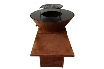 Barbecue Purline Barbecue avec plaque ronde, grill et support EFP57CO Marron