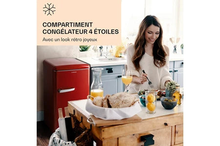 Congélateur armoire KLARSTEIN Congélateur Laika 60L 3 tiroirs Température -18 à 0 °C Rouge