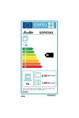 Four encastrable Sauter SOP5764X - Four - encastrable - niche - largeur : 56 cm - profondeur : 55 cm - hauteur : 58.5 cm - avec système auto-nettoyant - classe A+ - acier