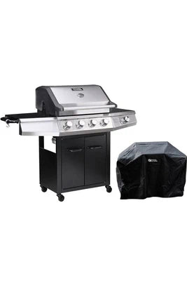 Barbecue Habitat et Jardin Barbecue gaz Bingo 5 - 5 Brûleurs dont 1 latéral - 15.2kW + Housse protection - Noir