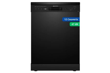 Lave-vaisselle pose libre Gedtech Lave-vaisselle GLV1249BL posable - 60x60x85 cm - 12 couverts - 49 db - Départ différé - A++ - Noir