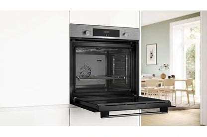 Four encastrable Bosch Serie | 4 HBA534BS3F - Four - encastrable - niche - largeur : 56 cm - profondeur : 55 cm - hauteur : 58.5 cm - avec système auto-nettoyant - classe