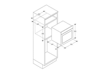 Four encastrable Rosieres RFC3CM5579IN - Four - encastrable - niche - largeur : 56 cm - profondeur : 56 cm - hauteur : 59 cm - avec système auto-nettoyant - classe A - acier