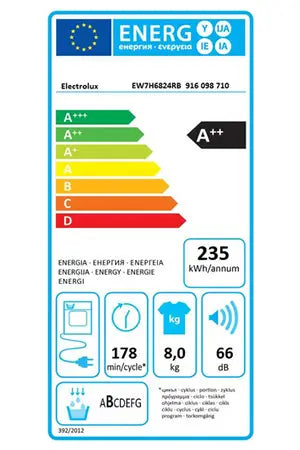 Sèche-linge pompe à chaleur Electrolux EW7H6824RB