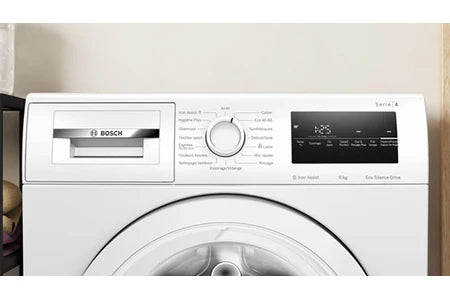 Lave-linge hublot Bosch Serie | 4 WAN28258FR - Machine à laver - hauteur : 85 cm - chargement frontal - 65 litres - 8 kg - 1400 tours/min - blanc