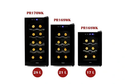 Cave de service Primo PR170WK Cave à Vin - Pose Libre - 10 Bouteilles - Classe E - Noir