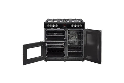 Gazinière Belling Kensington 90DF - Cuisinière (triple four) - pose libre - largeur : 89.6 cm - profondeur : 60 cm - hauteur : 93 cm - classe A - noir