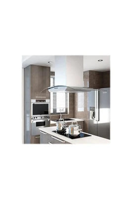 Hotte décorative murale vidaXL 50664 - Hotte - hotte îlot - largeur : 90 cm - profondeur : 53 cm - evacuation & recyclage - argent