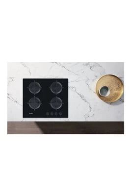 Plaque gaz Whirlpool GOB 616/NB - Table de cuisson au gaz - 4 plaques de cuisson - Niche - largeur : 56 cm - profondeur : 49 cm - noir