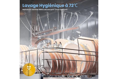 Lave-vaisselle pose libre Comfee Lave-Vaisselle Pose Libre 60cm, 49dB avec 12 couverts, Hygiene Lavage, Départ Différé, Demi-Charge - Blanc [Energy Class D]