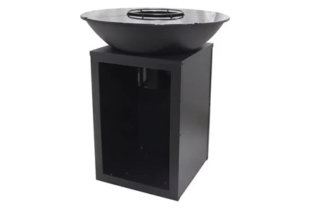 Barbecue Vente-Unique Barbecue plancha brasero à charbon et bois avec rangement L80 x l80 x H95 cm noir - IGNOS