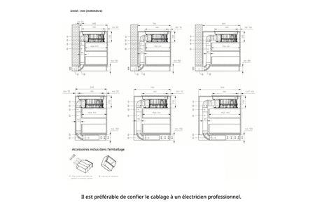 Plaque de cuisson avec hotte intégrée Comfee CIH742FY18K0 Plaque de Cuisson Induction 60cm 4 foyers + hotte intégrée 638m³/h, 2 Flex Zone, avec les éléments de conduit d'évacuation, 7400W, A++