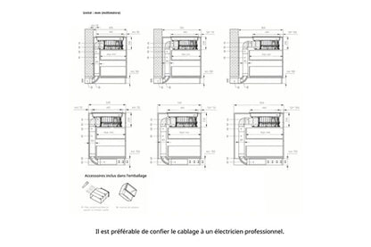 Plaque de cuisson avec hotte intégrée Comfee CIH742FY18K0 Plaque de Cuisson Induction 60cm 4 foyers + hotte intégrée 638m³/h, 2 Flex Zone, avec les éléments de conduit d'évacuation, 7400W, A++