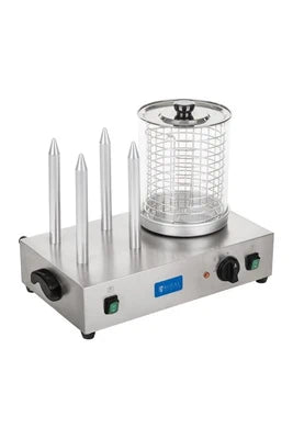 Hot-dog Helloshop26 Appareil machine à hot dog professionnelle 4 pains 2 x 300 watts