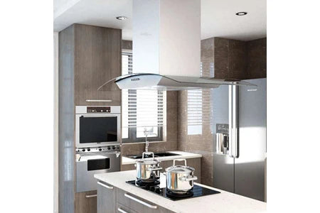 Hotte décorative murale vidaXL 50664 - Hotte - hotte îlot - largeur : 90 cm - profondeur : 53 cm - evacuation & recyclage - argent