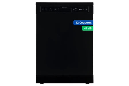 Lave-vaisselle pose libre Gedtech Lave-vaisselle GLV1249BL posable - 60x60x85 cm - 12 couverts - 49 db - Départ différé - A++ - Noir