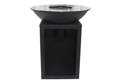 Barbecue Vente-Unique Barbecue plancha brasero à charbon et bois avec rangement L80 x l80 x H95 cm noir - IGNOS