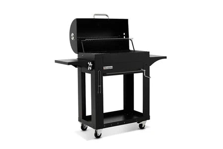 Barbecue à charbon Brasero Barbecue charbon Malaga - - Grille acier chromé 72 x 40,5 cm - Cuve charbon ajustable en hauteur avec manivelle, Noir