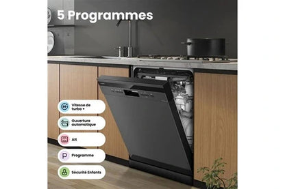 Lave-vaisselle pose libre Comfee Lave-vaisselle Lave-vaisselle pose libre L60cm 42db avec 15 couverts, 8 programmes, Affichage LED Dark Inox-Énergétique C