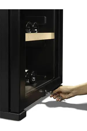 Cave de vieillissement La Sommeliere CLASSIC194 188 bouteilles porte vitree traitee anti UV avec serrure et clayette bois de hetre