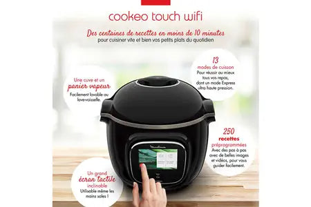 Mijoteur Moulinex COOKEO TOUCH WIFI MULTICUISEUR ELECTRIQUE 6L, 13 PROGRAMMES CE902800