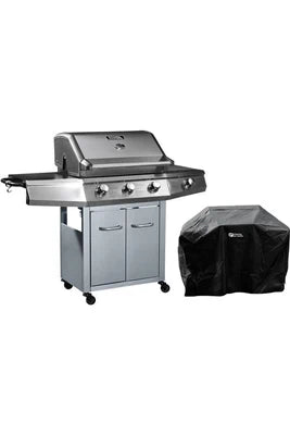 Barbecue Habitat et Jardin Barbecue Gaz Bingo 4 - 4 brûleurs dont 1 latéral - 14kW + Housse protection - Argenté