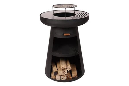 Barbecue Purline Barbecue rond avec plaque d'acier ronde et grille EFP55RB Noir