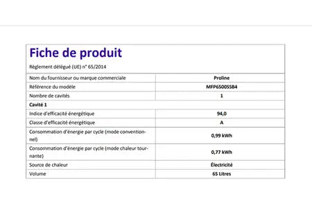 Four encastrable Proline MFP6500SSB4