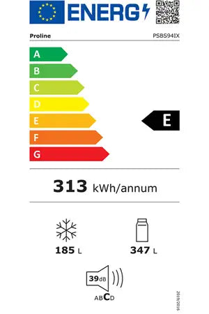 Réfrigérateur américain PROLINE PSBS94IX