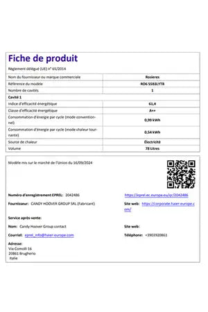Four encastrable Rosieres RO6 S5B3LYTB