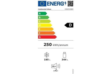Réfrigérateur multi-portes Continental Edison Réfrigérateur Américain - Cera532Nbd - 2 Portes - 529L - L90 Cm Xh177 Cm - Classe D - Noir