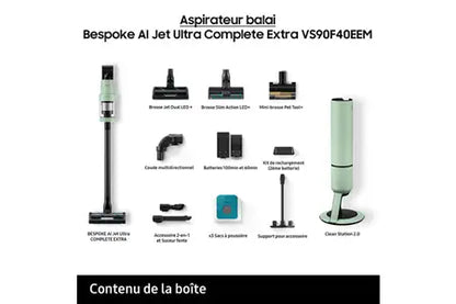 Aspirateur balai Samsung Bespoke AI jet Ultra Menthe VS90F40EEM