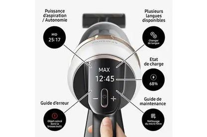 Aspirateur balai Samsung Pack Jet 85 Pet vert + Double Serpilliere Spray + 2eme filtre a particules fines