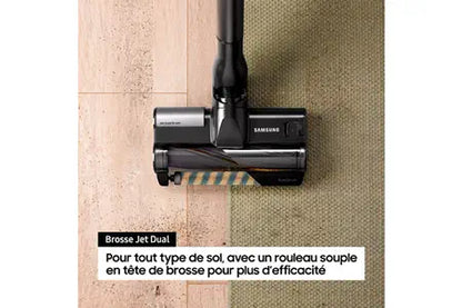 Aspirateur balai Samsung Pack Jet 85 Pet vert + Double Serpilliere Spray + 2eme filtre a particules fines