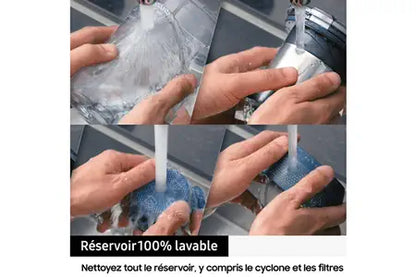 Aspirateur balai Samsung Pack Jet 85 Pet vert + Double Serpilliere Spray + 2eme filtre a particules fines