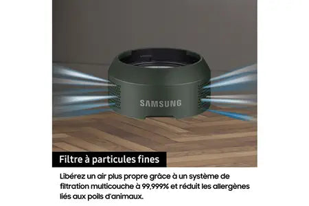 Aspirateur balai Samsung Pack Jet 85 Pet vert + Double Serpilliere Spray + 2eme filtre a particules fines