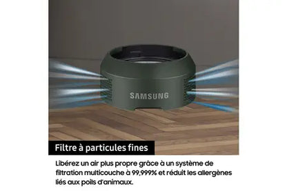 Aspirateur balai Samsung Pack Jet 85 Pet vert + Double Serpilliere Spray + 2eme filtre a particules fines