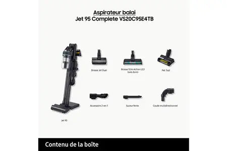 Aspirateur balai Samsung sans-fil Jet 95 Complete Bleu VS20C95E4TB