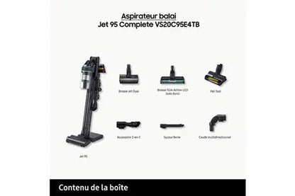 Aspirateur balai Samsung sans-fil Jet 95 Complete Bleu VS20C95E4TB