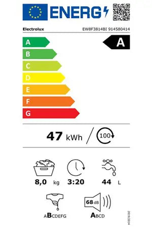 Lave-linge hublot Electrolux EW8F3814BI - ENCASTRABLE 60CM