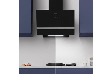 Hotte décorative murale Ciarra Hotte inclinée 60cm - classe a+++ - 4 vitesses - 650 m3/h - tactile - booster - recyclage ou evacuation - WiFi et tactile - led - noir - as6736hb