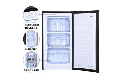 Congélateur top Primo PR150DV Congélateur Table Top - 64L - Pose Libre - Classe D - Noir