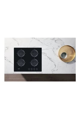 Plaque gaz Whirlpool GOB 616/NB - Table de cuisson au gaz - 4 plaques de cuisson - Niche - largeur : 56 cm - profondeur : 49 cm - noir